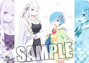 Character Universal Rubber Mat Re:Zero -Starting Life in Another World- [Emilia & Rem] (Anime Toy)