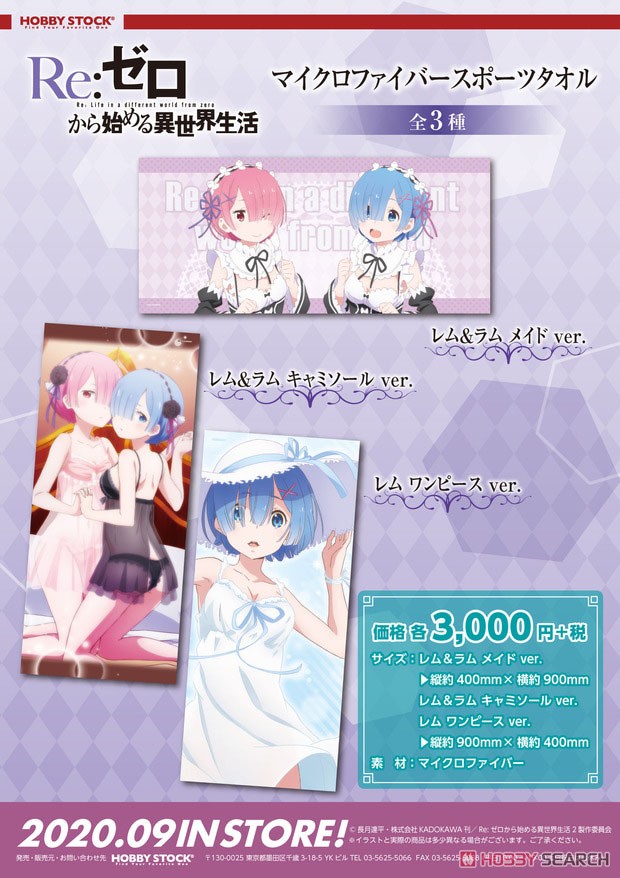 Re:Zero -Starting Life in Another World- Microfiber Sports Towel Rem & Ram Camisole Ver. (Anime Toy) Other picture1