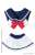 PNS Sailor Bikini Set (White x Navy) (Fashion Doll) Item picture1