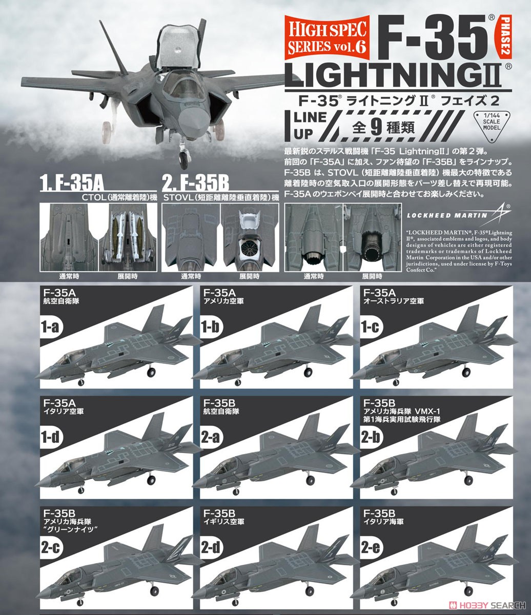 ハイスペックシリーズ vol.6 F-35 ライトニングII フェイズ2 (10個セット) (プラモデル) その他の画像1