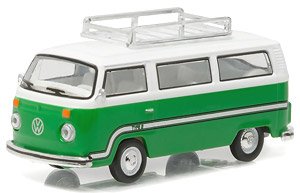 1977 VW Type 2 Bus w/Roofrack Green (Diecast Car)