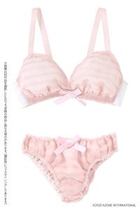 AZO2 Shear Gingham Bra & Shorts Set (Pink) (Fashion Doll)