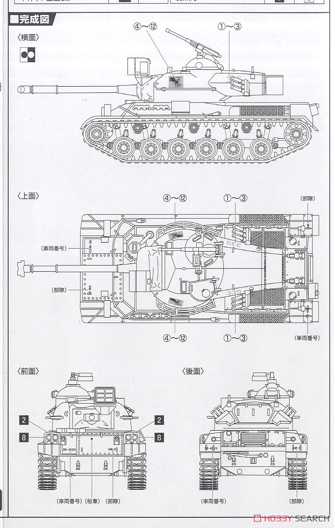 JGSDF Type 61 Tank (Set of 2) (Plastic model) Color3