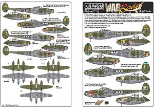 WW.II U.S. P-38 Lightning`s of the Pacific (Late War) Set 2 (Decal)