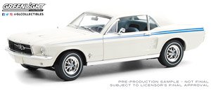 1967 Ford Mustang Coupe - Indy Pacesetter Special - Wimbledon White with Scotchlite Stripes (ミニカー)