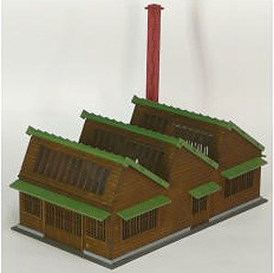 16番(HO) HOゲージサイズ 木造のこぎり屋根工場 (組み立てキット) (鉄道模型)