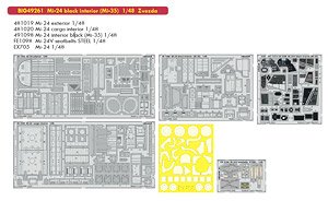 Mi-24 Black Interior (Mi-35) Big Ed Parts Set (for Zvezda) (Plastic model)