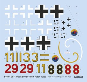 Wilde Sau Bf109G-6 JG 301/302 (for Eduard) (Decal)