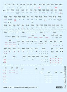 Mi-24V Stencils Russian & English (for Zvezda) (Decal)