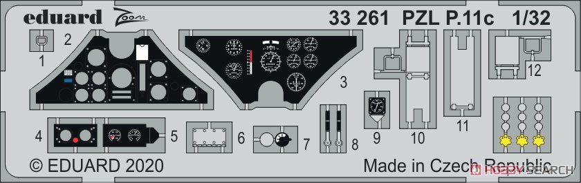 PZL P.11c ズームエッチングパーツ (IBG用) (プラモデル) その他の画像1