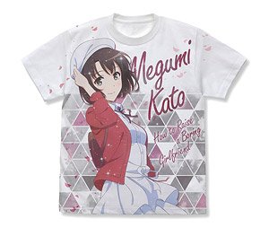 Saekano: How to Raise a Boring Girlfriend Fine [Especially Illustrated] Full Graphic T-Shirt White S (Anime Toy)