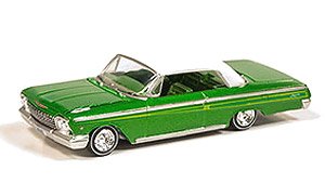 Custom Lowrider 1962 Chevrolet Impala SS Hardtop (Green / White Roof) (Diecast Car)