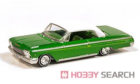 カスタム・ローライダー 1962 シボレー インパラ SS ハードトップ (グリーン/ホワイトルーフ) (ミニカー) 商品画像1