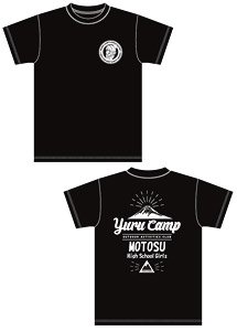 Yurucamp Motosu High School Outdoor Activities Club T-Shirt (XL) (Rin) Black (Anime Toy)