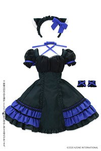 AZO2 Chat Noir Dress Set (Black x Royal Blue) (Fashion Doll)