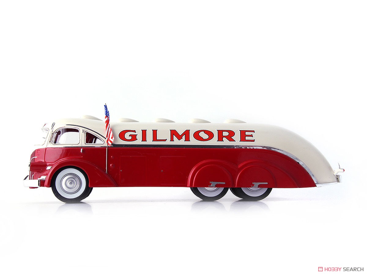 White Gilmore Streamline Tank Truck 1935 Red / Ivory (Diecast Car) Item picture2