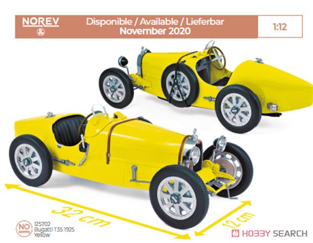 Bugatti T35 1925 Yellow (Diecast Car) Item picture1
