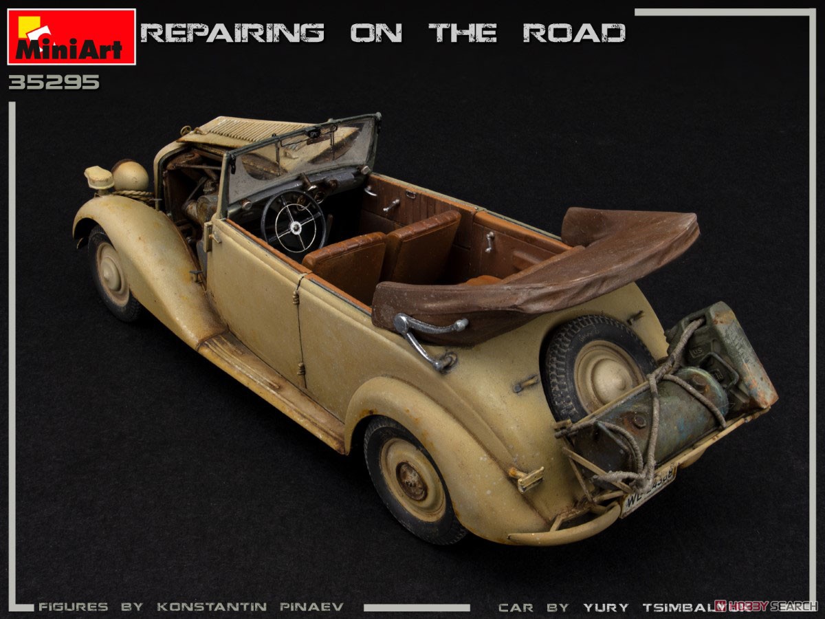 Repairing on the Road (Typ 170V Personewagen Cabrio and 4 Figures) (Plastic model) Item picture14