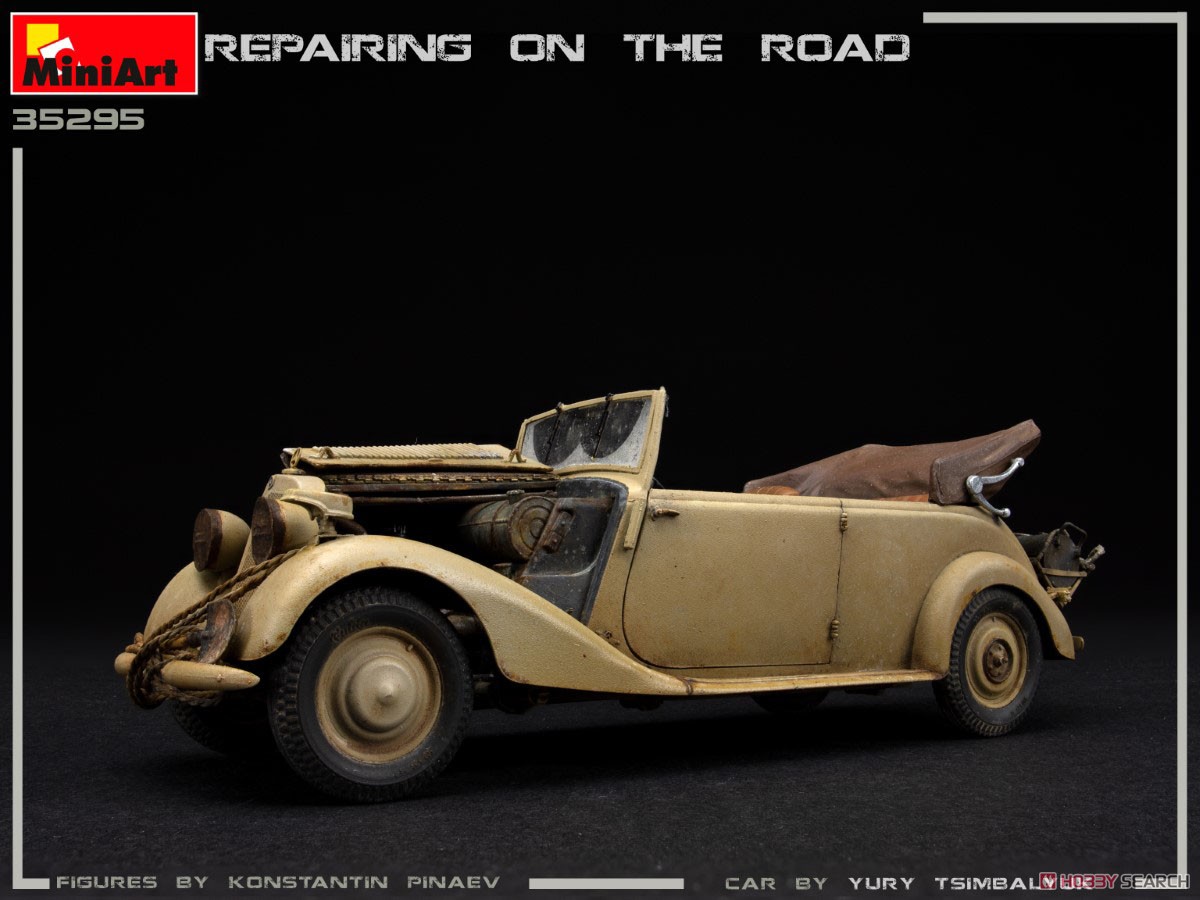 Repairing on the Road (Typ 170V Personewagen Cabrio and 4 Figures) (Plastic model) Item picture16