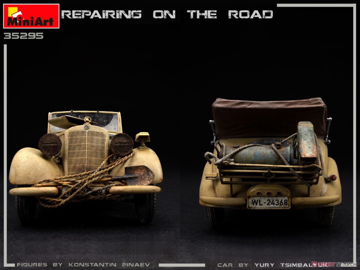 Repairing on the Road (Typ 170V Personewagen Cabrio and 4 Figures) (Plastic model) Item picture18