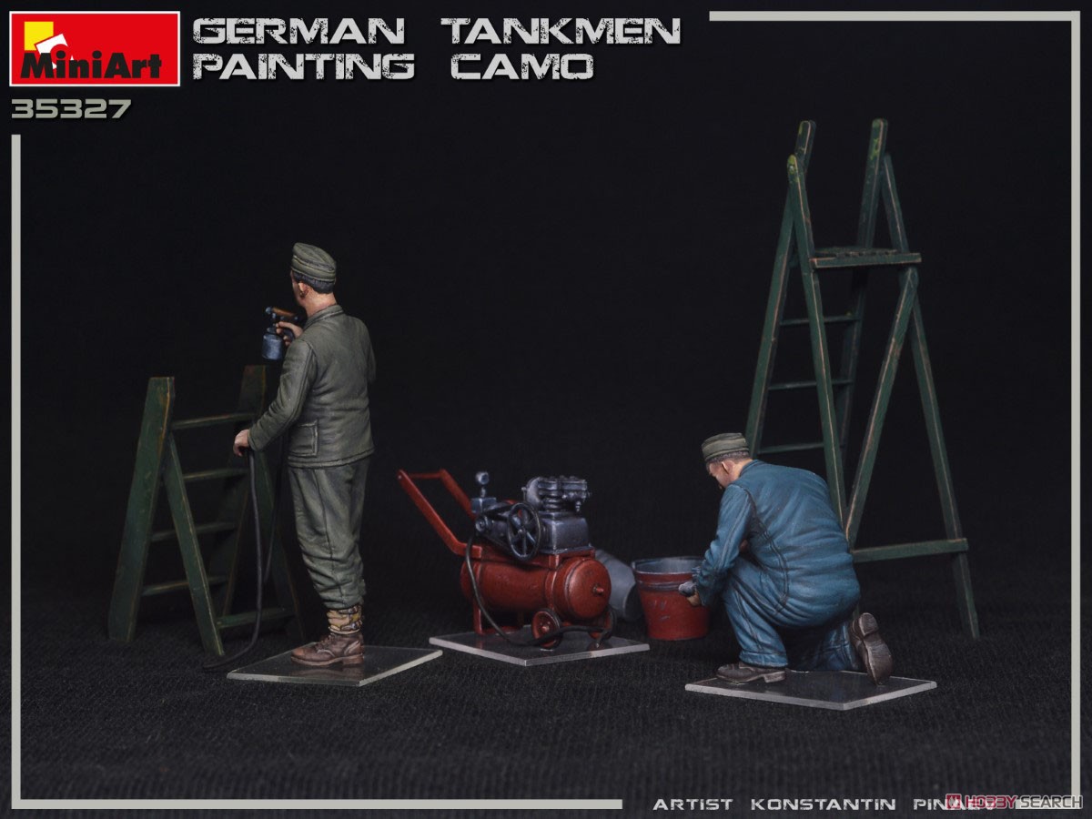 迷彩塗装中のドイツ戦車兵2体＋塗装道具 (プラモデル) 商品画像5