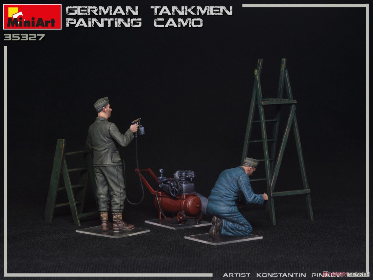 迷彩塗装中のドイツ戦車兵2体＋塗装道具 (プラモデル) 商品画像6