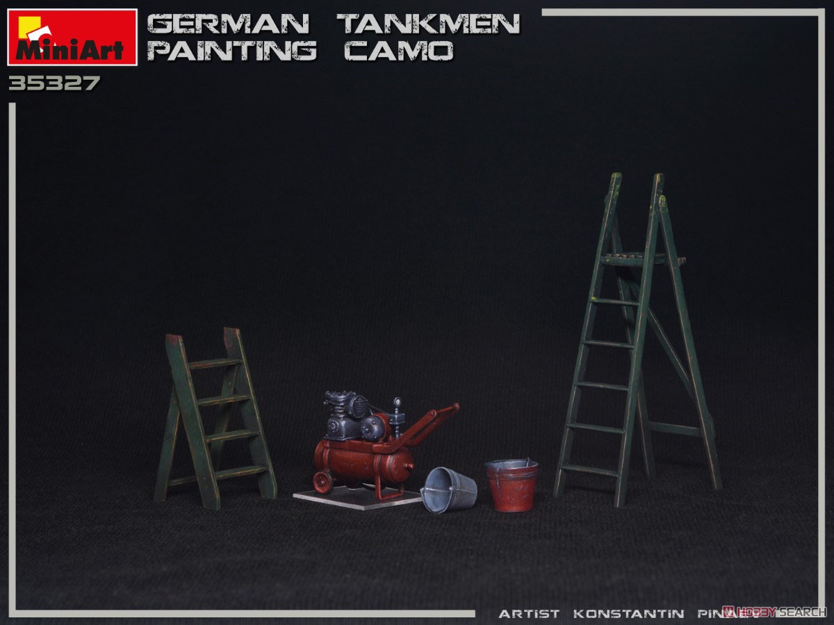 迷彩塗装中のドイツ戦車兵2体＋塗装道具 (プラモデル) 商品画像7