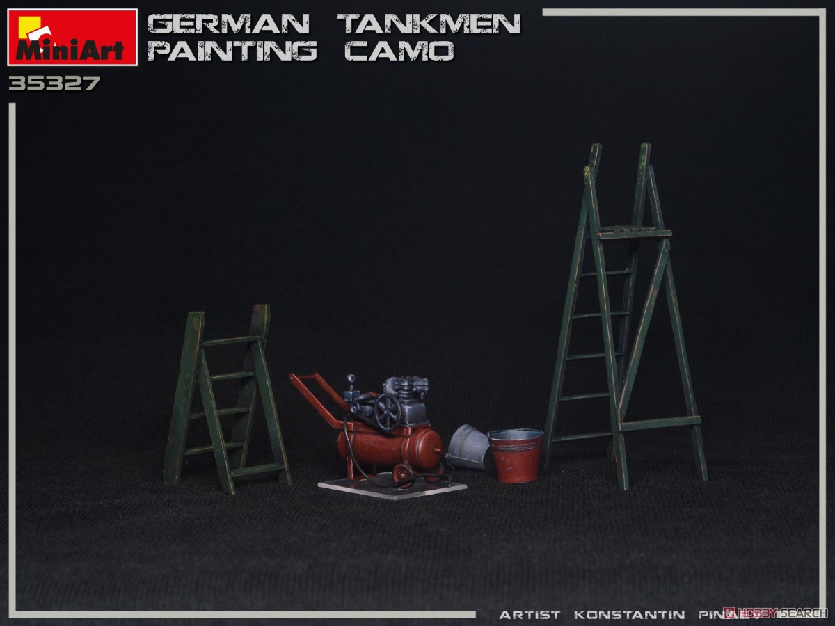 迷彩塗装中のドイツ戦車兵2体＋塗装道具 (プラモデル) 商品画像8