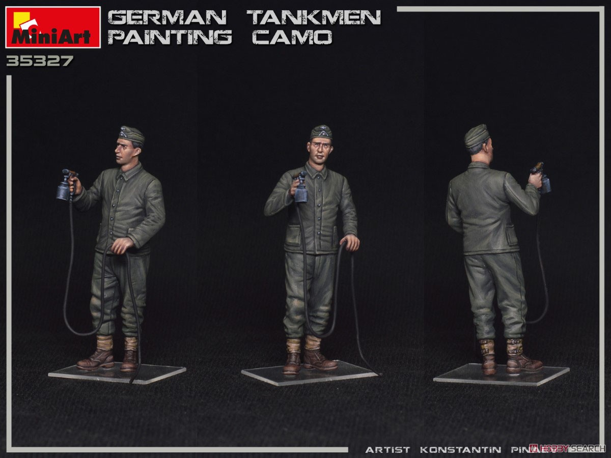 迷彩塗装中のドイツ戦車兵2体＋塗装道具 (プラモデル) 商品画像9