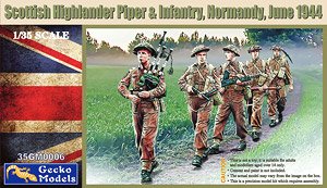 Scottish Highlander Piper & Infantry, Normandy, June 1944 (Plastic model)