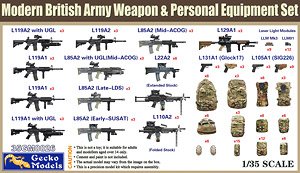 Modern British Army Weapon & Personal Equipment Set (Plastic model)