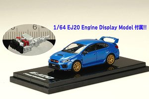 スバル WRX STI EJ20 ファイナルエディション (EJ20エンジンディスプレイモデル付き) WR ブルーパール (ミニカー)