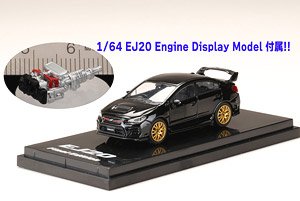 Subaru WRX STI EJ20 Final Edition (w/EJ20 Engine Display Model) Crystal Black Silica (Diecast Car)
