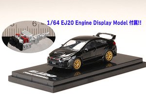 スバル WRX STI EJ20 ファイナルエディション (EJ20エンジンディスプレイモデル付き) クリスタルブラックシリカ (ミニカー)