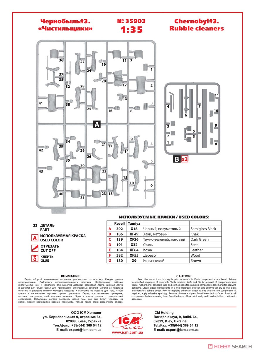 Chernobyl #3 Rubble Cleaners (5 Figures) (Plastic model) Assembly guide1