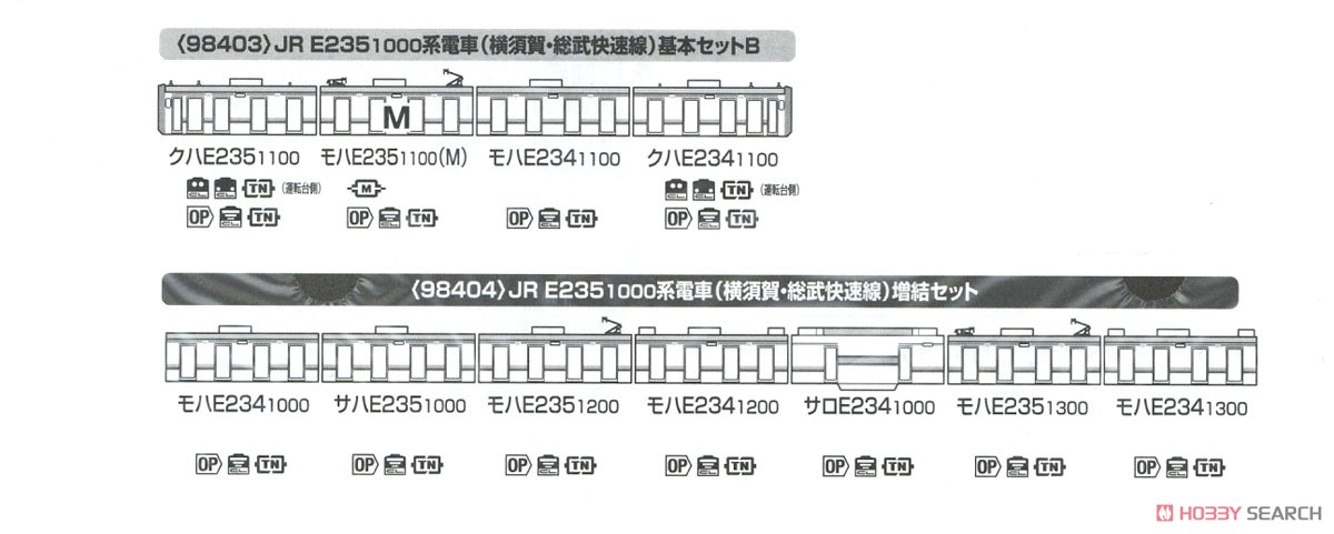 JR E235-1000系電車 (横須賀・総武快速線) 増結セット (増結・7両セット) (鉄道模型) 解説4