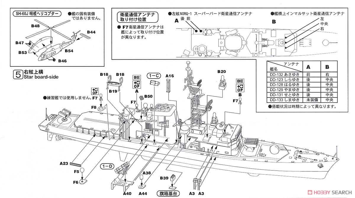 海上自衛隊 護衛艦 DD-130 まつゆき エッチングパーツ付き (プラモデル) 設計図4