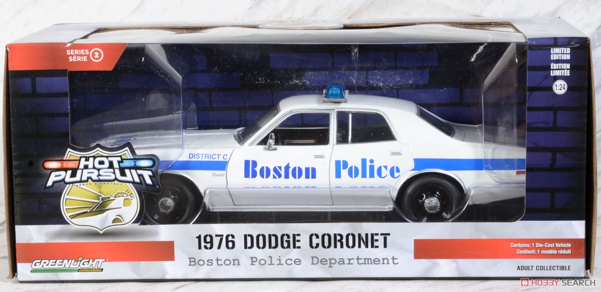 Hot Pursuit - 1976 Dodge Coronet - Boston Police Department - Boston, Massachusetts (Diecast Car) Package1