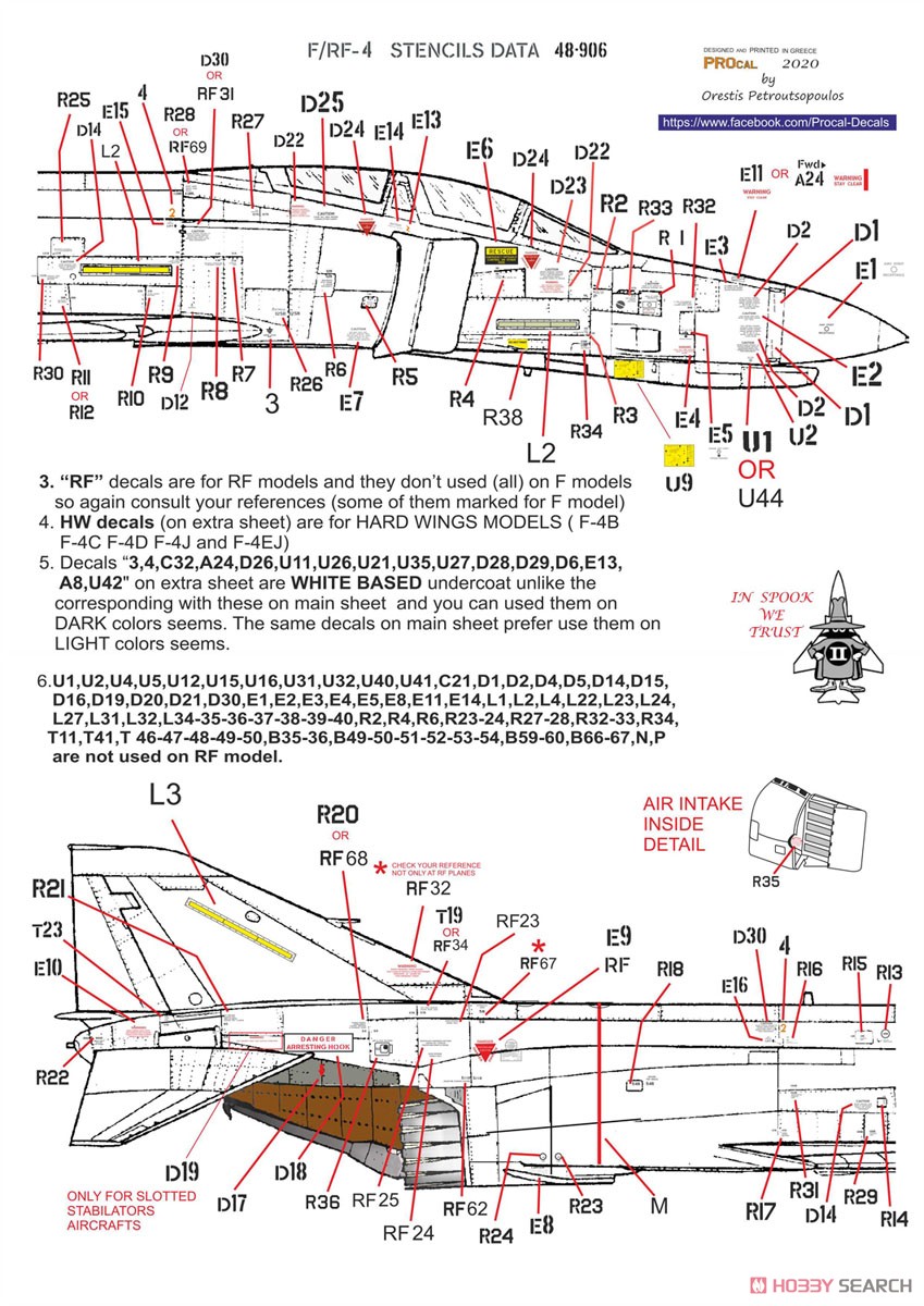 F/RF-4E PhantomII Stencils Decal (Decal) Assembly guide1