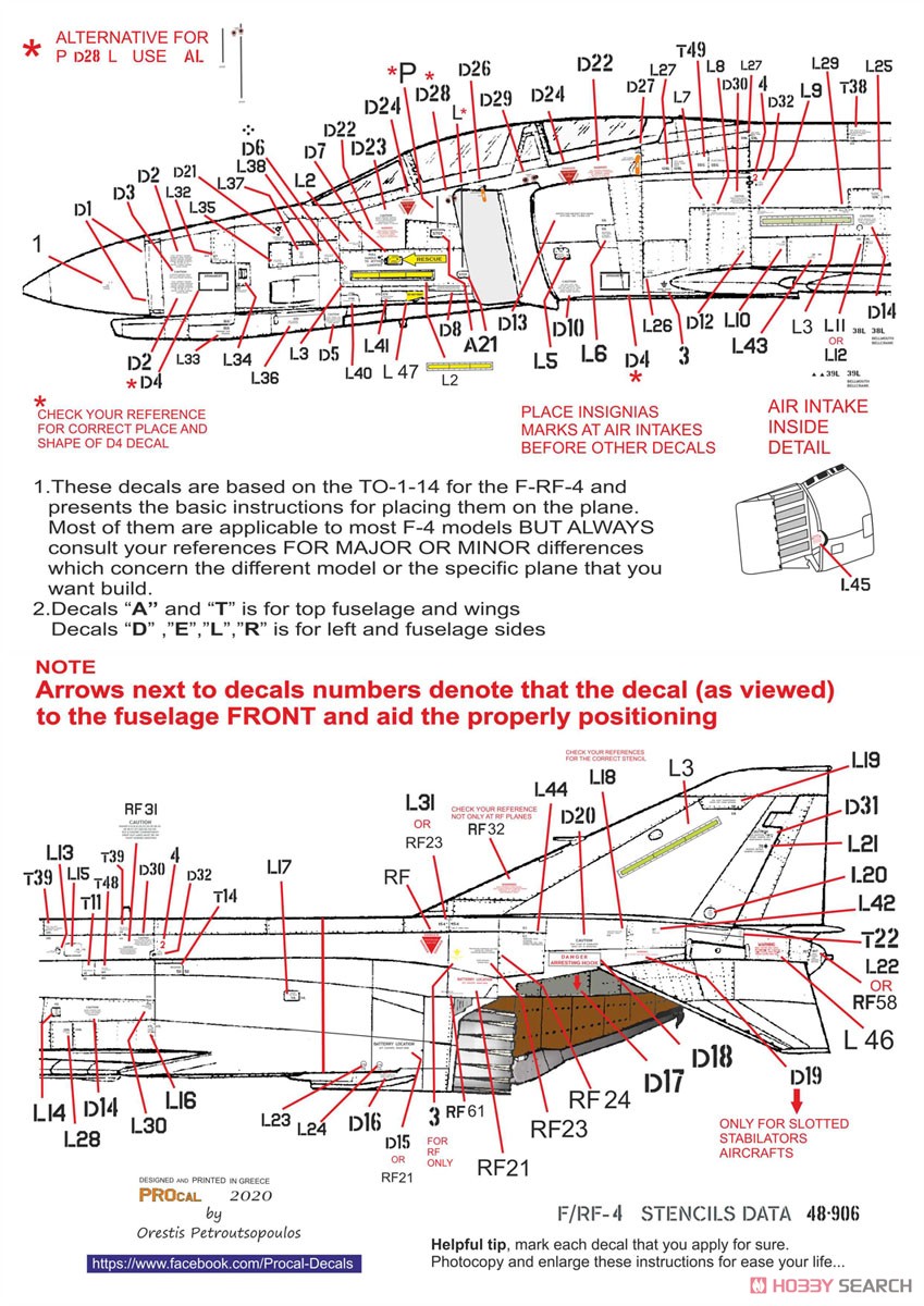 F/RF-4E PhantomII Stencils Decal (Decal) Assembly guide2