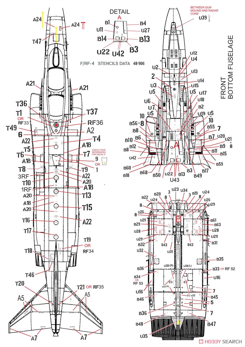 F/RF-4E PhantomII Stencils Decal (Decal) Assembly guide4