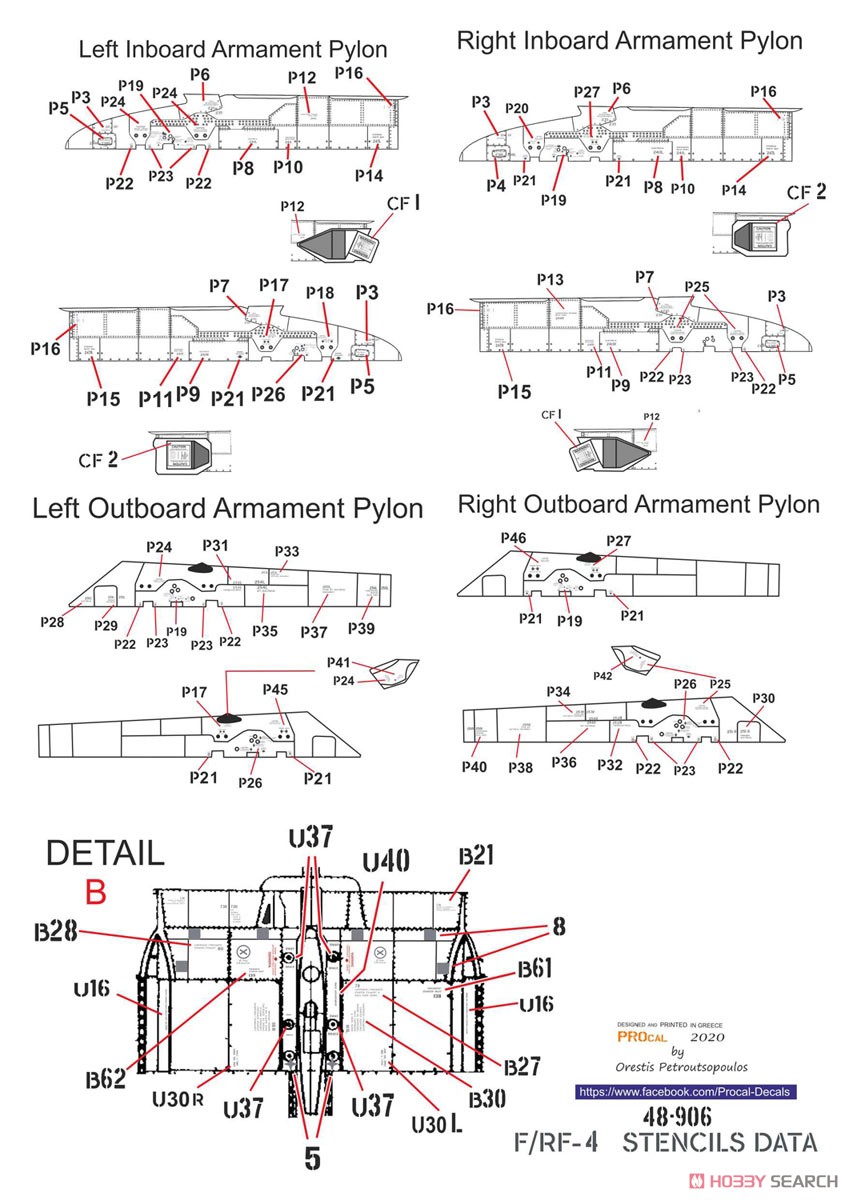 F/RF-4E PhantomII Stencils Decal (Decal) Assembly guide5