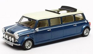 Mini Cooper Limousine White/Blue 1990 (Diecast Car)