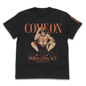 One Piece Ace T-Shirt `Come On` Ver. Black M (Anime Toy)