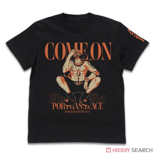 One Piece Ace T-Shirt `Come On` Ver. Black L (Anime Toy) Item picture1