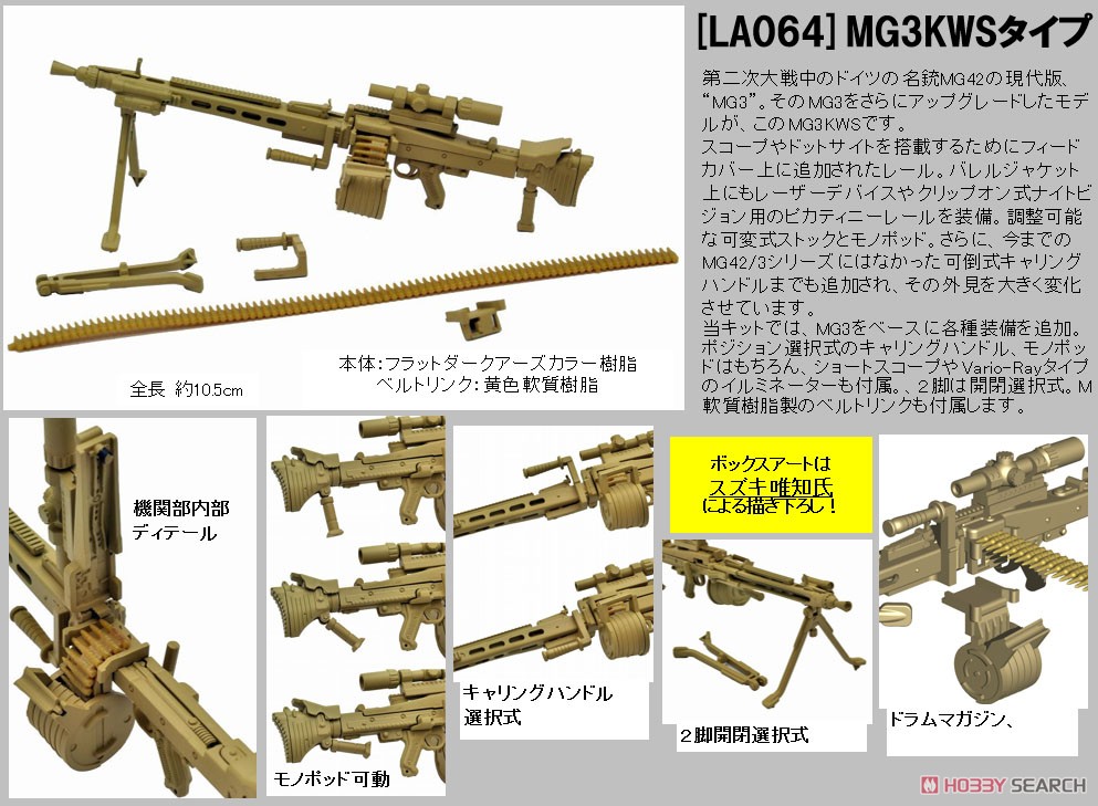 1/12 Little Armory (LA064) MG3KWS タイプ (プラモデル) その他の画像7