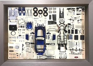 フェラーリ 250 GTO パーツディスプレイボード ブルー (ミニカー)