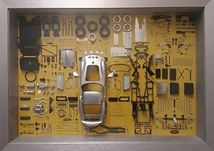 Ferrari 250 GTO Parts Display Board Silver (Diecast Car)