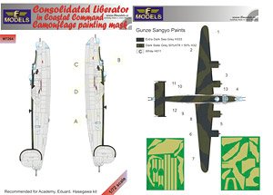 Consolidated Liberator in Coastal Command Camouflage Painting Mask (for Eduard) (Plastic model)