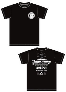 Yurucamp Motosu High School Outdoor Activities Club T-Shirt (XL) (Aoi) Black (Anime Toy)